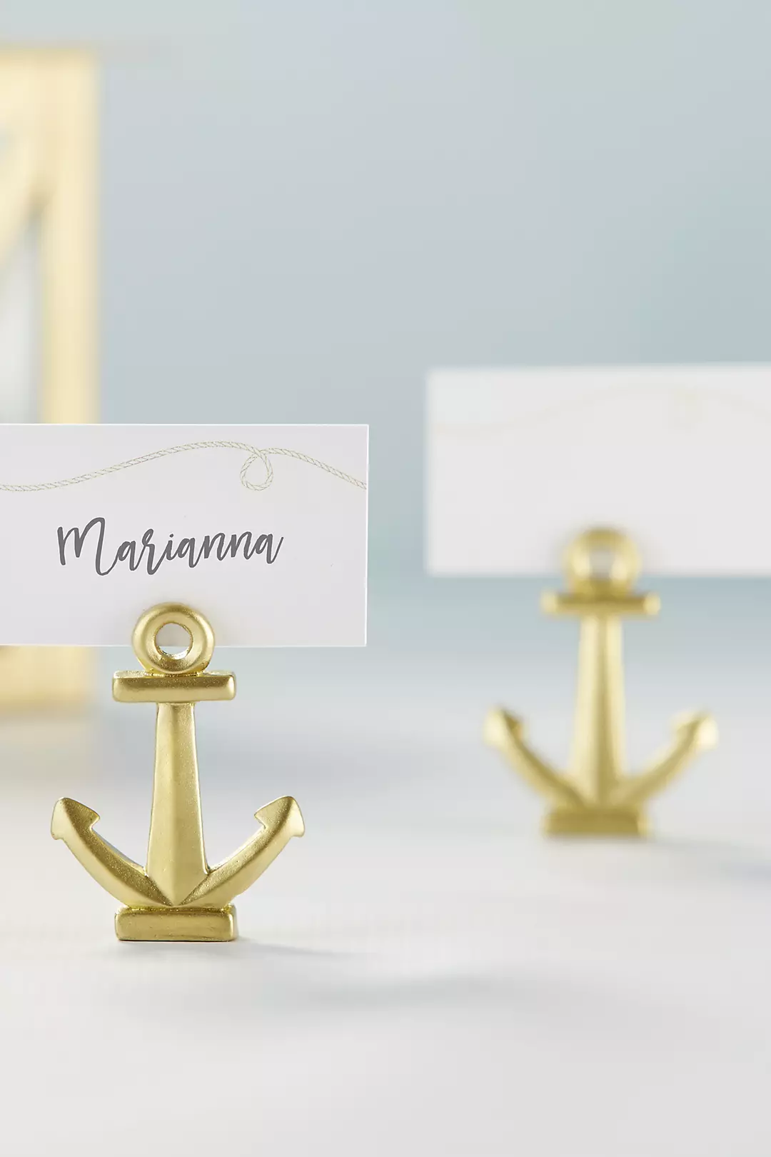 Gold Nautical Anchor Place Card Holder Set of 12 Image 2