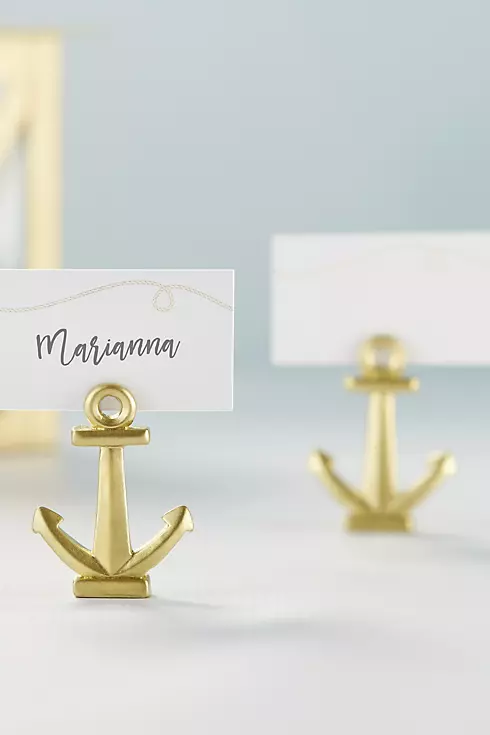 Gold Nautical Anchor Place Card Holder Set of 12 Image 2