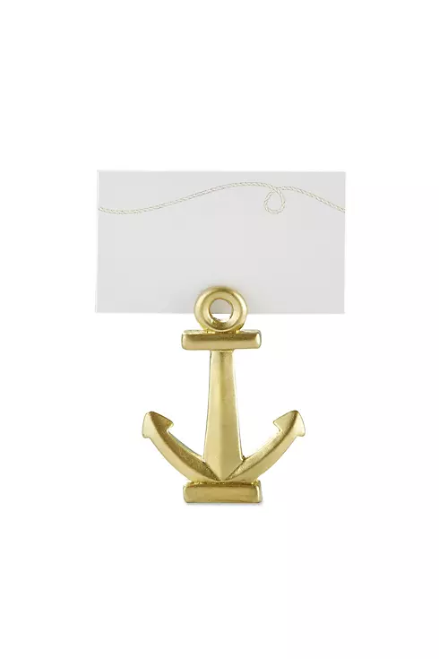 Gold Nautical Anchor Place Card Holder Set of 12 Image 1