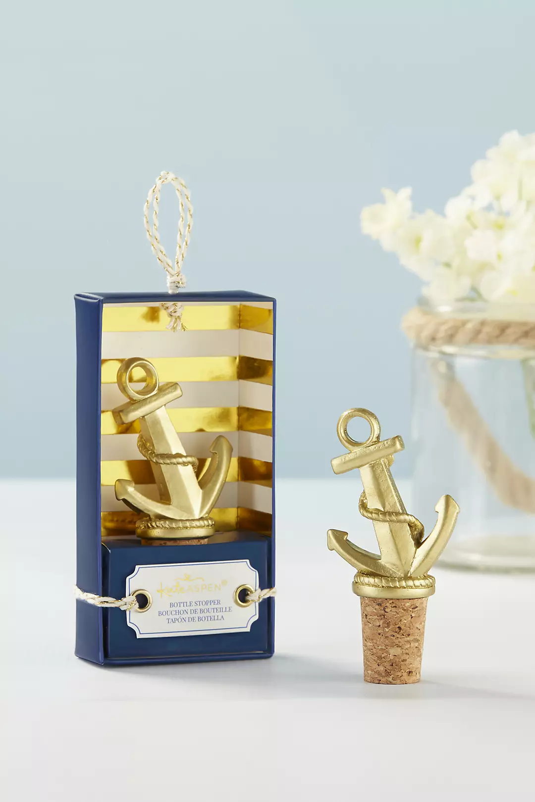 Gold Nautical Anchor Bottle Stopper Set of 6 Image 2