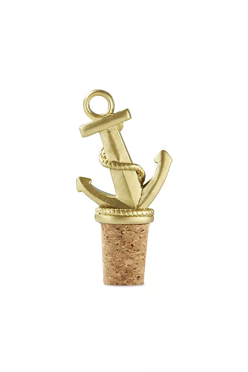 Gold Nautical Anchor Bottle Stopper Set of 6 Image 1