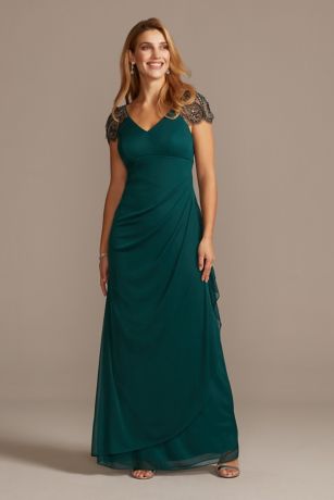 navy blue dress with cape