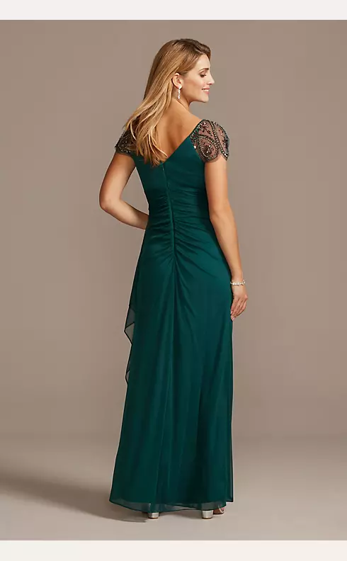 Embellished Chiffon Cap Sleeve Ruched Gown Image 2