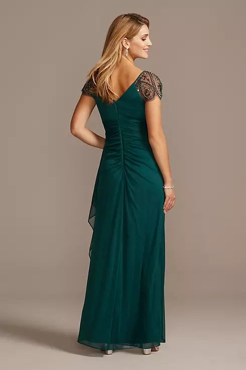 Embellished Chiffon Cap Sleeve Ruched Gown Image 2