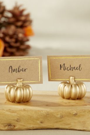 Golden Pumpkin Place Card Holders David's Bridal