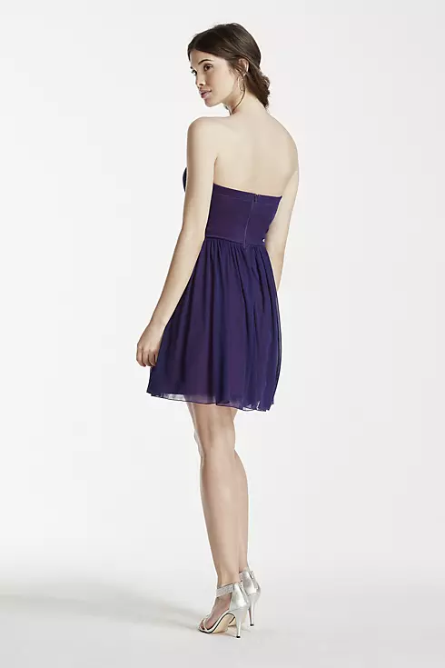 Short Strapless Dress with Crystal Beaded Waist Image 2
