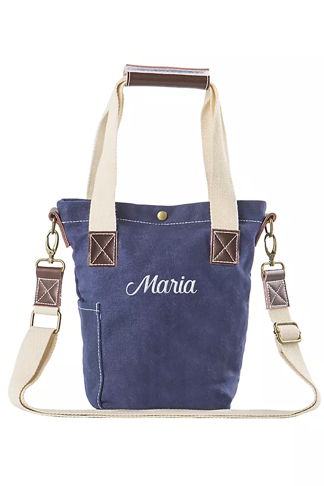 Personalized Waxed Canvas Wine Tote Image 2