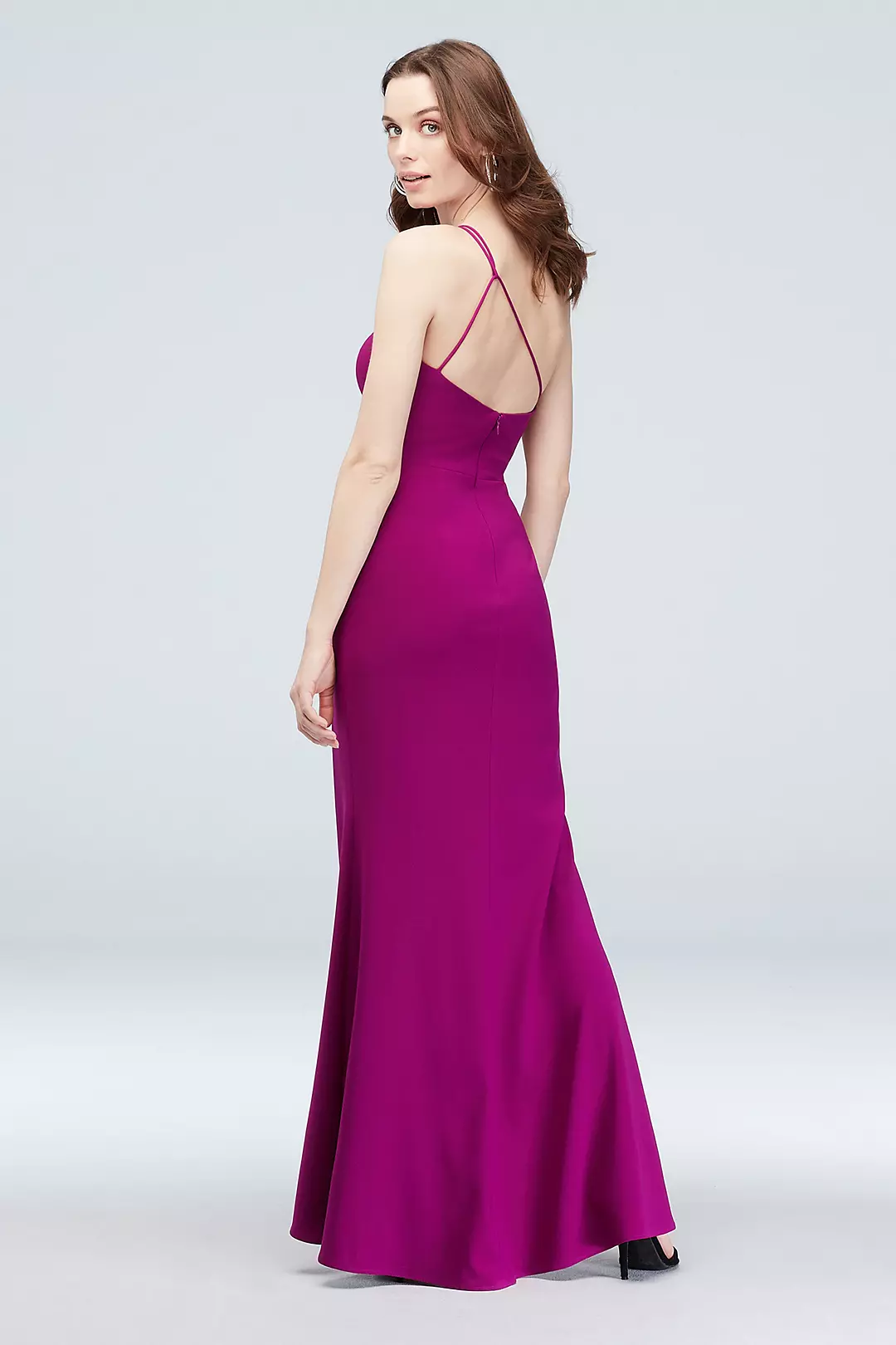 Asymmetric Shoulder Gown with Skinny Double Straps Image 2