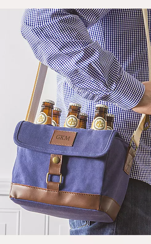 Personalized Insulated Waxed Canvas Bottle Carrier Image 10