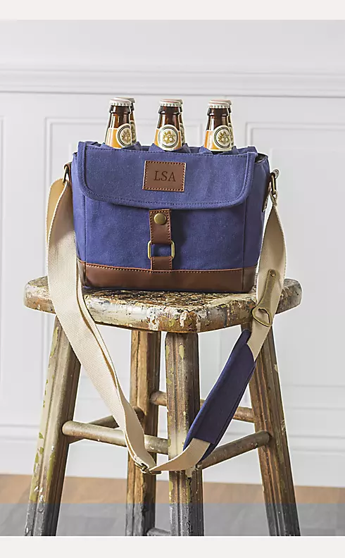 Personalized Insulated Waxed Canvas Bottle Carrier Image 8
