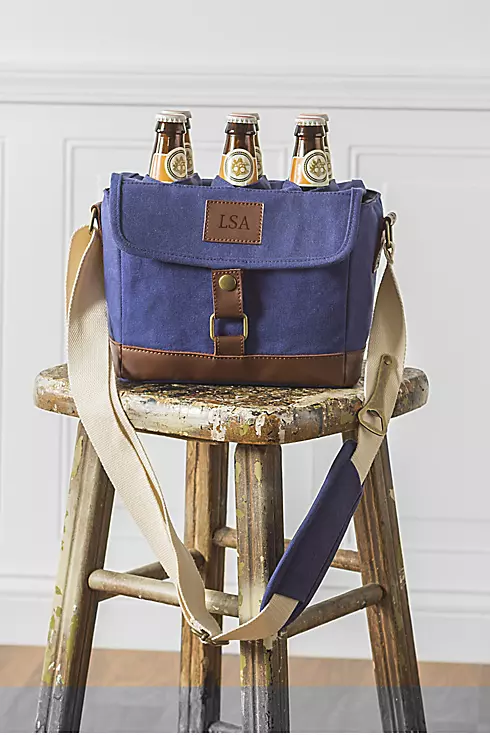 Personalized Insulated Waxed Canvas Bottle Carrier Image 8