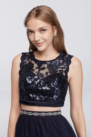 sequin top tulle skirt