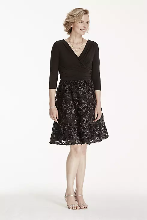 Jersey Dress with Sequined Soutache Skirt Image 1