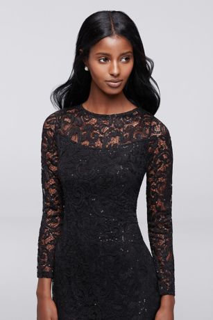 long sleeve lace dress maxi Pinot Grigio Long Sleeve Lace Maxi Dress | Black | Womens main image 1