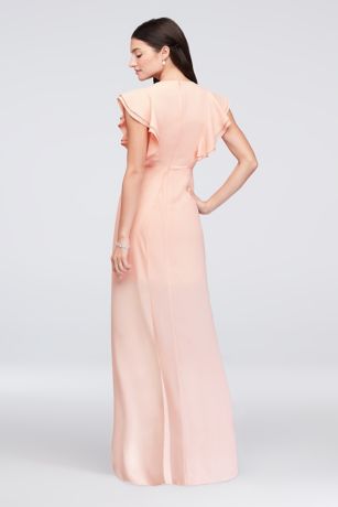 Chiffon Bridesmaid Dress with Flutter Sleeve | David's Bridal