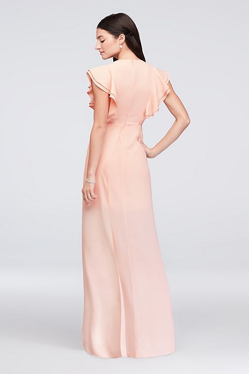 Chiffon Bridesmaid Dress with Flutter Sleeve Image 2