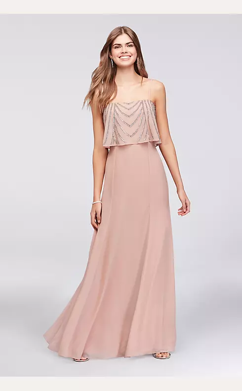Chiffon Gown With Drapey Sequined Bodice Image 1
