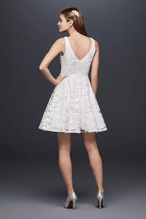 Embroidered Mesh Mini Dress with Circle Skirt Image 2