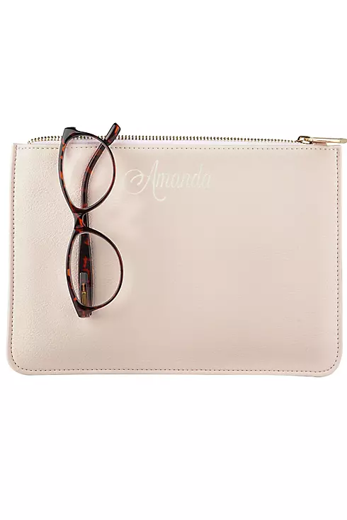 Personalized Embroidered Vegan Leather Clutch Image 8