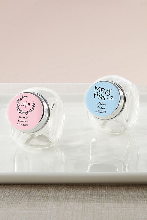 Personalized Mini Glass Favor Jar Set of 12 Image 2
