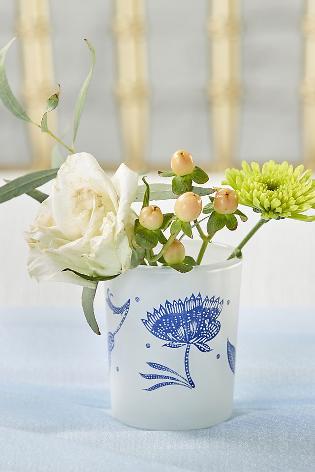 Blue Willow Frosted Glass Votive Set Image 2