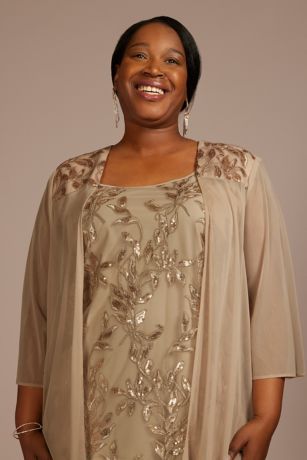 【ときた様】AMER UNDRESSED  JACKET DRESS Glitter Knit Embroidered Jacket Dress | David's Bridal