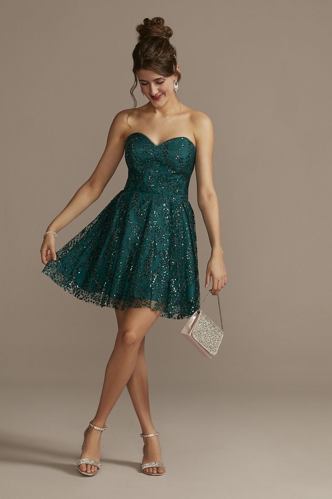 Lovely Day Fashion Sequin Bow Strapless Mini Dress