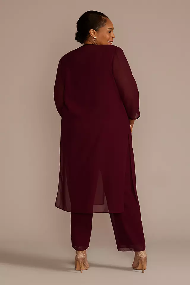 Plus Size Three-Piece Tiered Chiffon Pantsuit Image 2