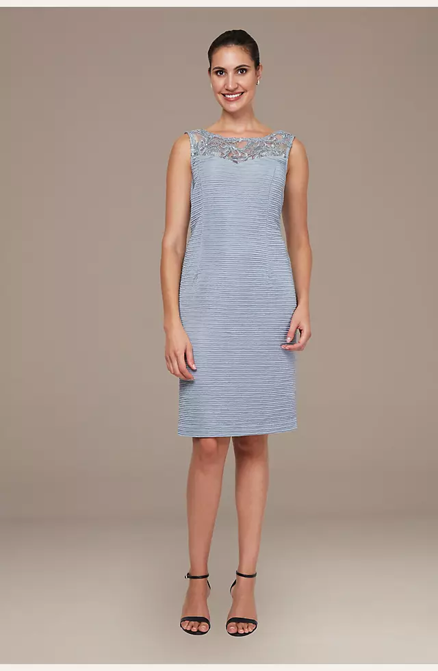 Embroidered Trim Sheath Dress with Jacket Image 3