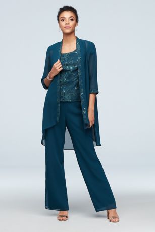 dusty blue pantsuit