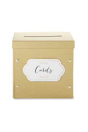 White Glitter Collapsible Card Box