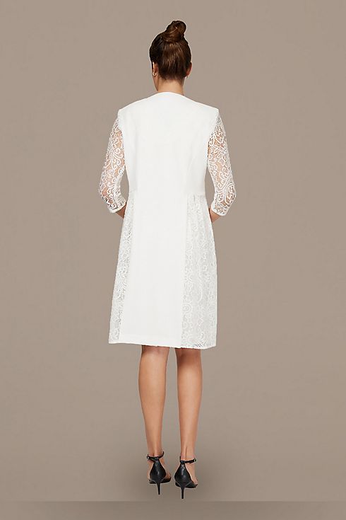 Knee-Length Lace Accent Dress and Jacket Set Image 2