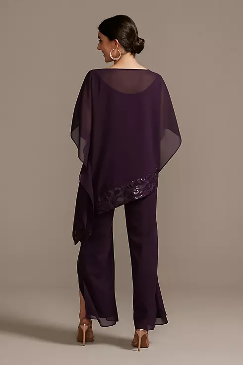 Asymmetric Chiffon and Embroidery Pant Suit Set Image 2