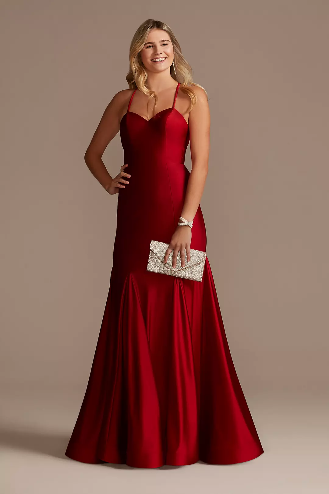 Stretch Satin Sweetheart Trumpet Gown Image