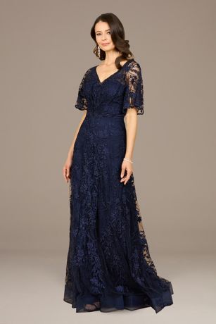 Picture of Elegant Cape Sleeve A-line Gown