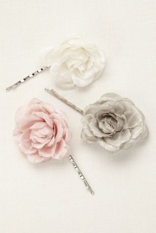 Trio of Floral Fabric Bobbies | David's Bridal