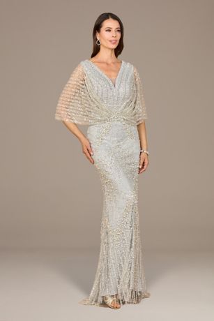 Picture of Cape Sleeve Mermaid Gown