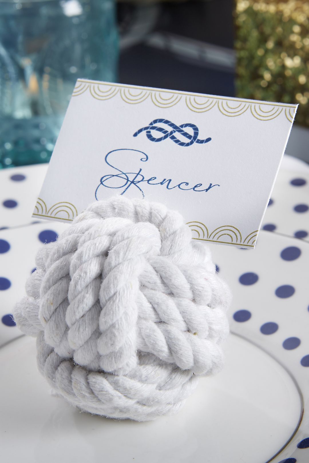 Nautical Cotton Rope Knot Place Card Holders Image 3