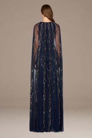 Lara Beaded High Neck Tank Dress with Cape | David's Bridal