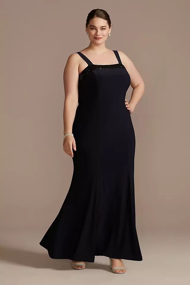 Sequin-Trimmed Plus Size Sheath Dress and Jacket Image 3