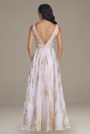 david's bridal long illusion mesh