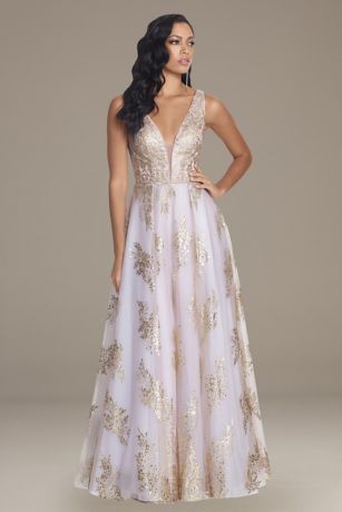 david's bridal long illusion mesh