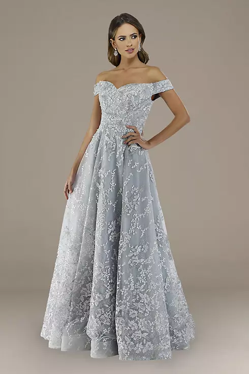 Lara Everly Off-the-Shoulder Lace Ball Gown Image 1