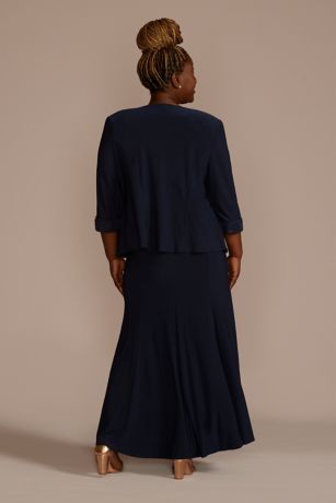 Embroidered Jersey A-Line Jacket Dress | David's Bridal