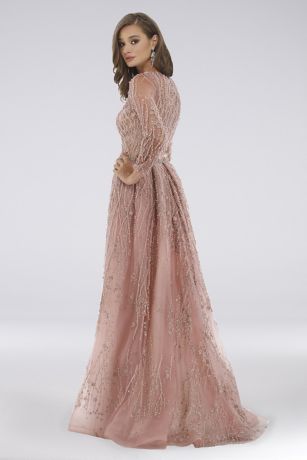 lara delaney lace ball gown with pearls