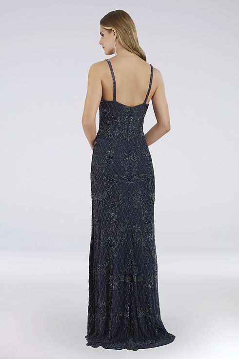 Lara Charlie Beaded Mesh Gown with Sweep Train Image 2