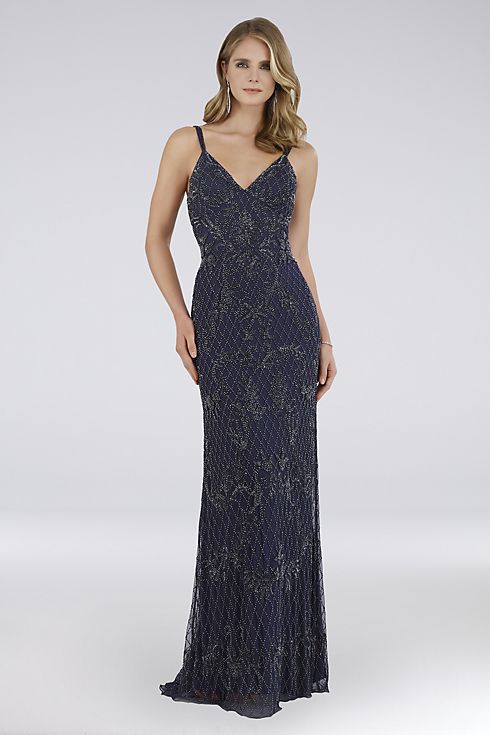 Lara Charlie Beaded Mesh Gown with Sweep Train Image 1