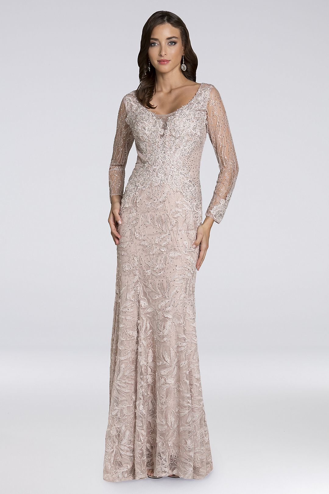 Lara Beth Lace Long-Sleeve Gown Image 1