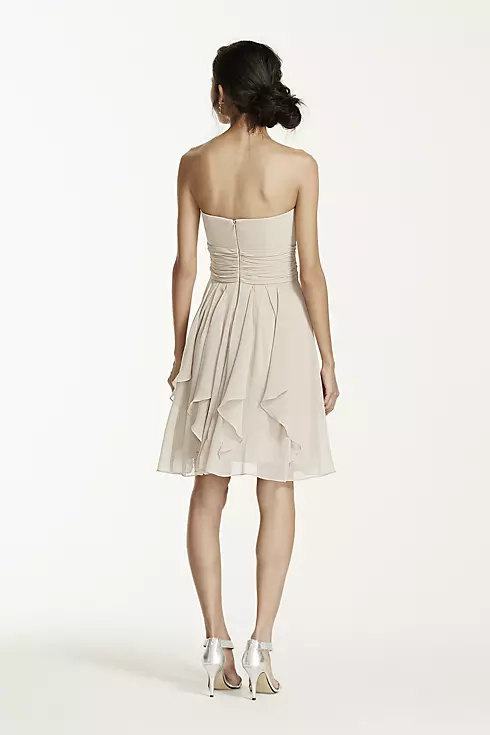 Strapless Chiffon Dress with Layered Skirt Image 2