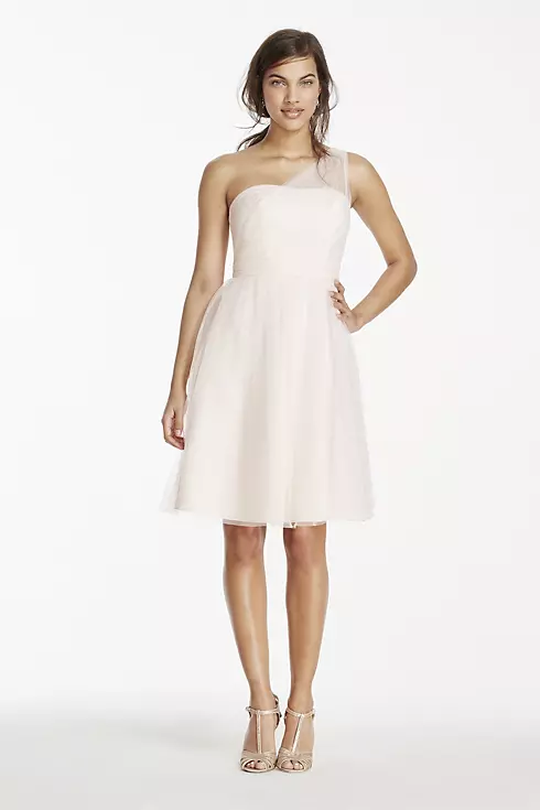Short One Shoulder Tulle Bridesmaid Dress Image 2
